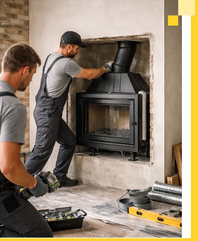Установка каминных топок в Реже: монтаж, подключение