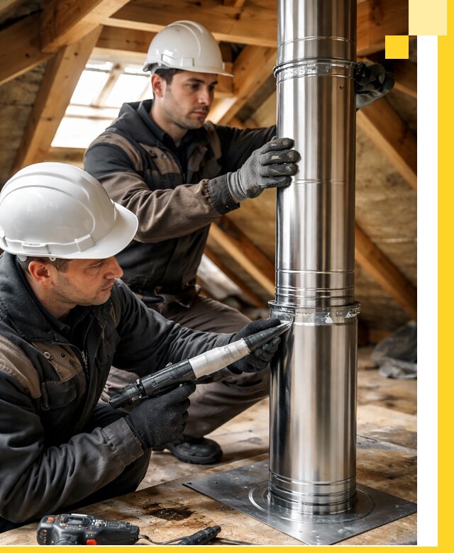 Монтаж дымоходов для каминов в Реже с гарантией качества