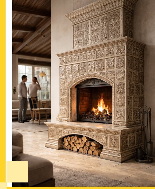 Купить изразцовый камин в Реже от 273825 р. | ЭриданРеж