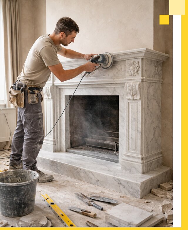 Изготовление и установка мраморных каминов в Реже под ключ