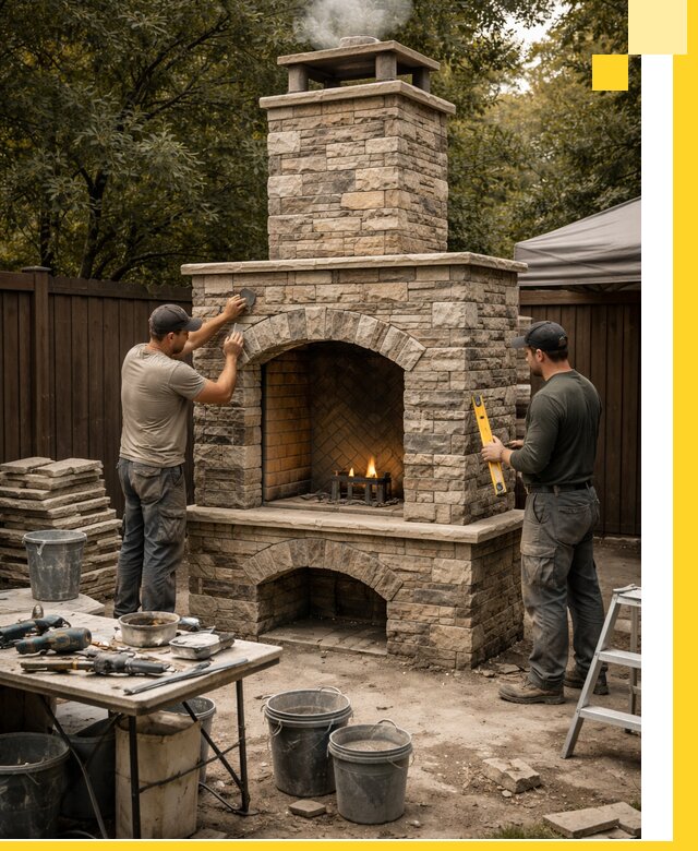 Проектирование и установка уличных каминов в Реже