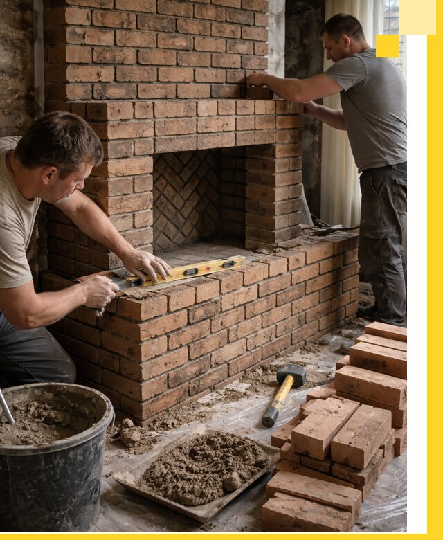 Изготовление и установка кирпичных каминов в Реже