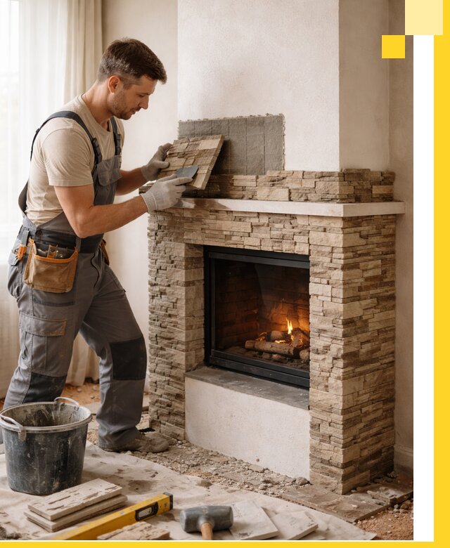 Изготовление и монтаж каминов для дома под ключ в Реже