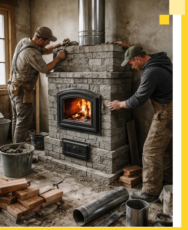 Производство, поставка и монтаж дровяных печей в Реже