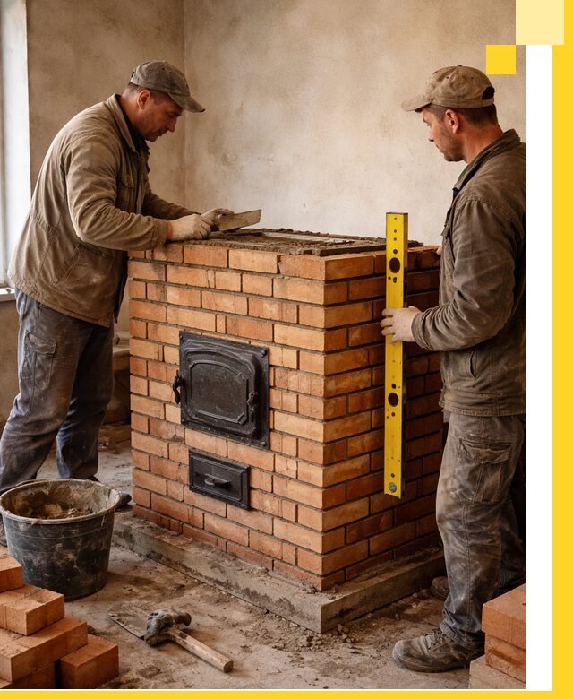 Отопительные печи под ключ в Реже, установка и сборка