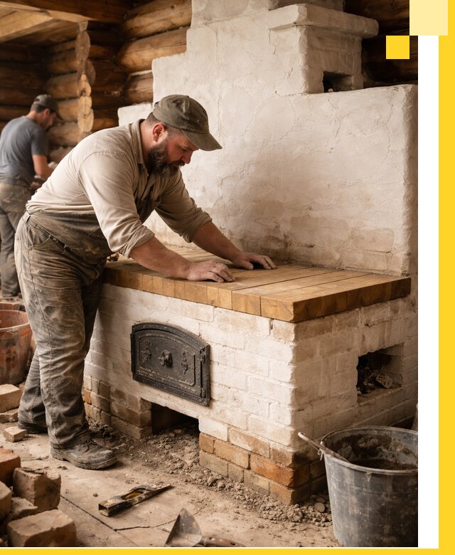 Проектирование и установка русской печи с лежанкой в Реже