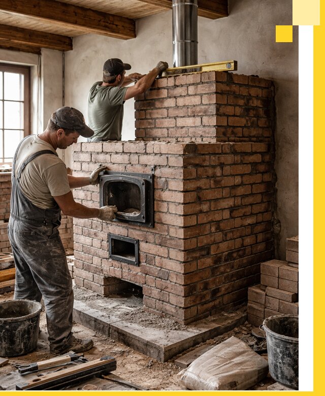 Печи для загородного дома под ключ в Реже — монтаж и сервис