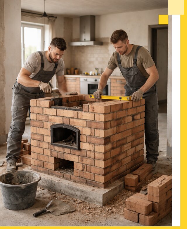 Установка и монтаж печей в частном доме в Реже под ключ