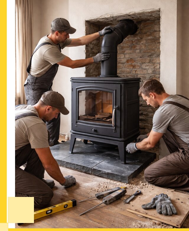 Монтаж печи камина в частном доме в Реже от 27383 р. | ЭриданРеж
