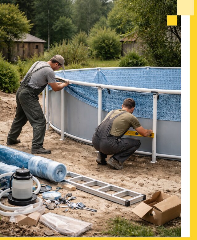 Установка и монтаж каркасных бассейнов в Реже под ключ