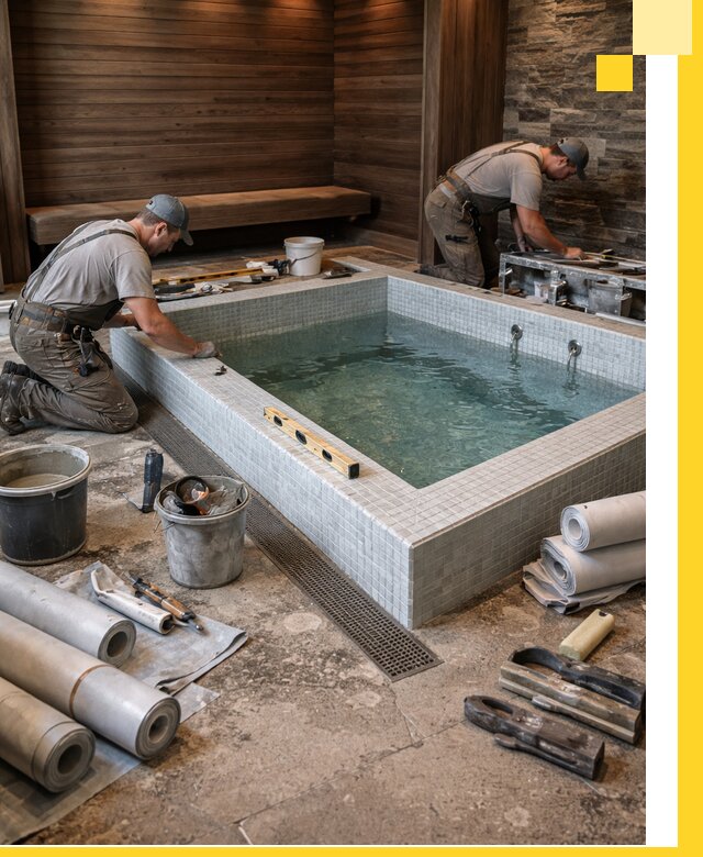 Установка и строительство бассейнов для сауны в Реже