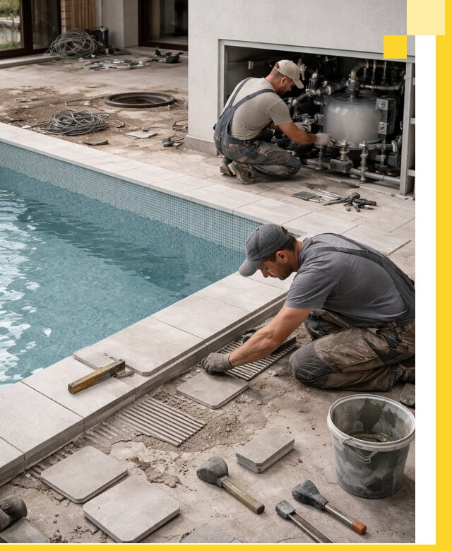 Строительство и монтаж бассейнов в коттедже в Реже