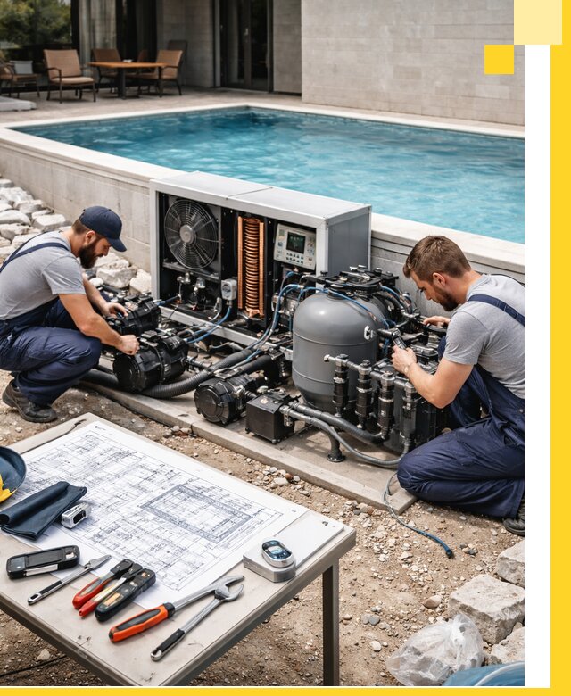 Проектирование и монтаж бассейнов с подогревом в Реже