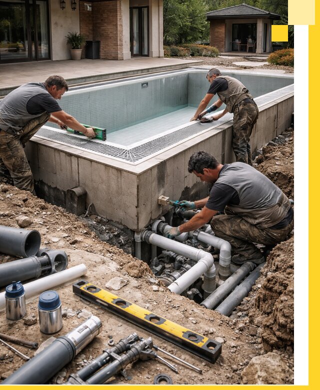 Строительство переливных бассейнов в Реже под ключ