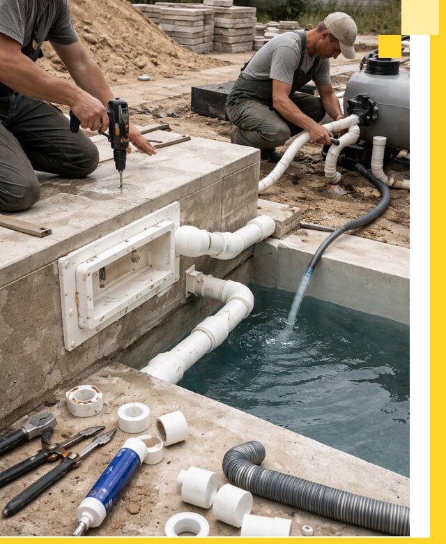 Строительство скиммерных бассейнов под ключ в Реже