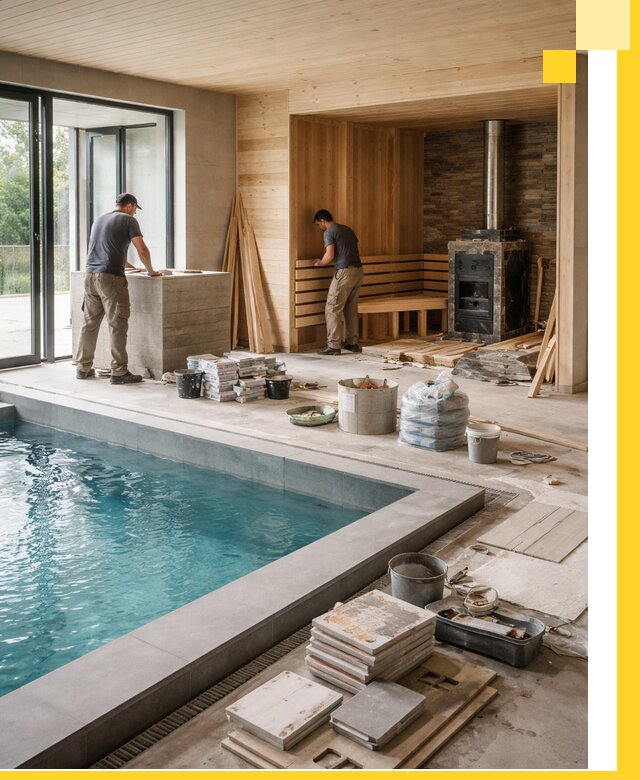 Проектирование и строительство бань с бассейном в Реже