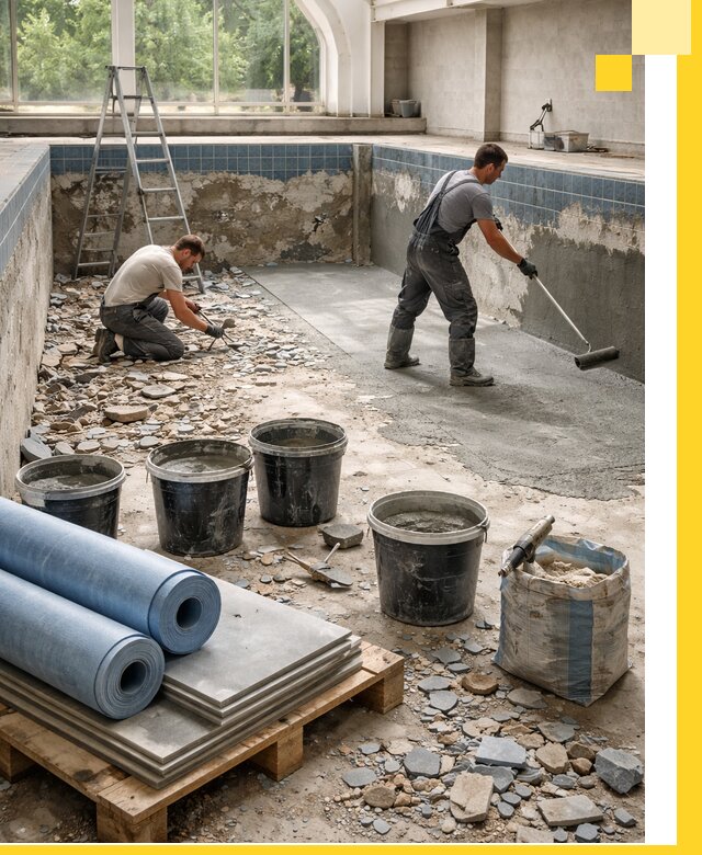 Реконструкция бассейнов в Реже: ремонт, гидроизоляция