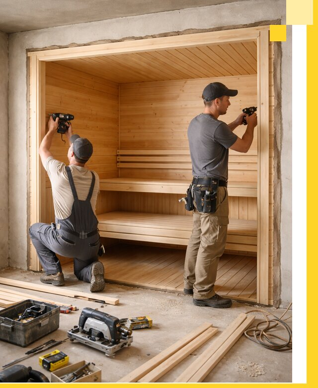 Монтаж саун под ключ в Реже — проектирование и установка