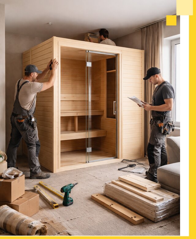 Установка и благоустройство саун в квартире в Реже