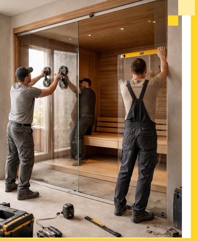 Производство и монтаж стеклянных саун под ключ в Реже