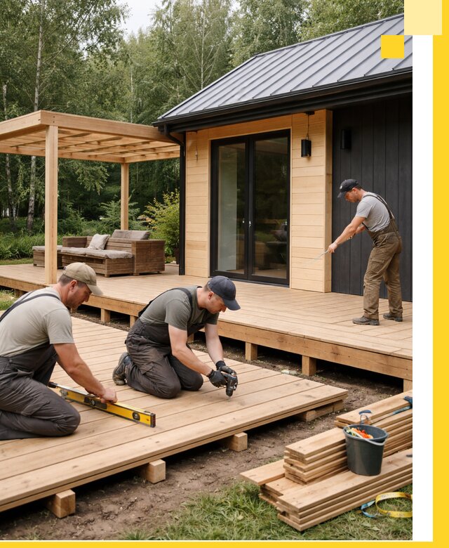 Строительство бань с террасой и бассейном под ключ в Реже