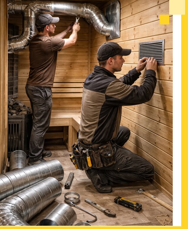 Проектирование и монтаж вентиляции бани в Реже под ключ