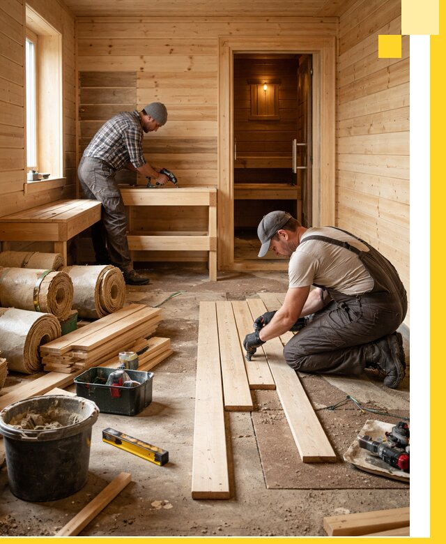 Индивидуальный проект бани с комнатой отдыха под ключ в Реже