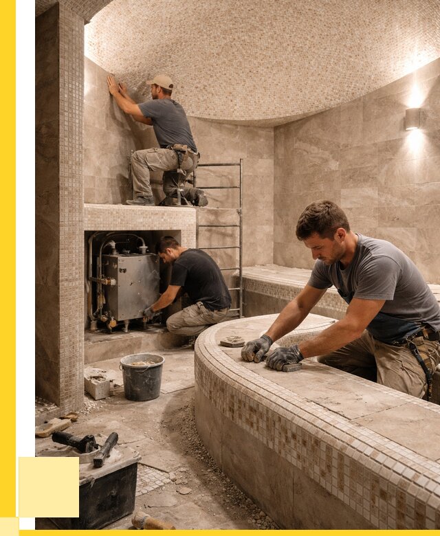 Монтаж хамамов под ключ в Реже от 273825 р. ЭриданРеж