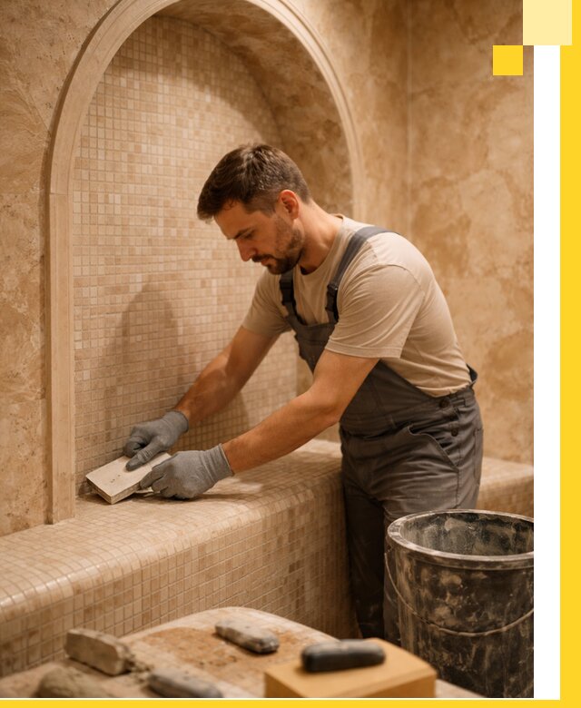 Профессиональная отделка хамамов с мозаикой под ключ в Реже