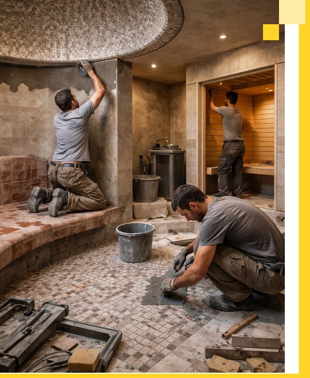 Проект и строительство хамама бани и сауны под ключ в Реже