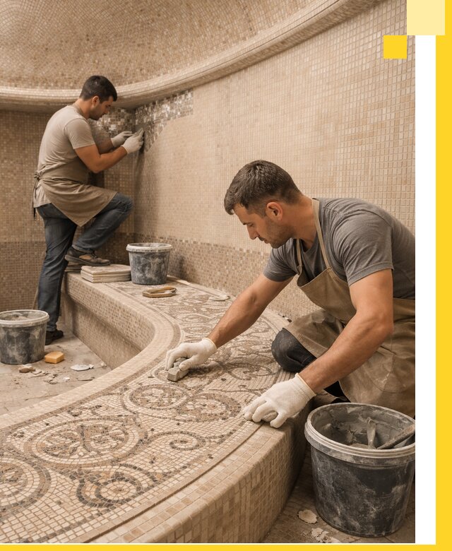 Плитка для хамама в Реже, укладка, подбор и поставка